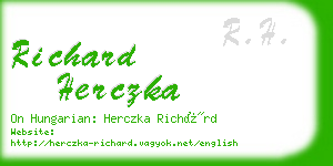 richard herczka business card